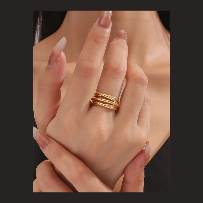 Minimalist Layered Cuff Ring - MyKady