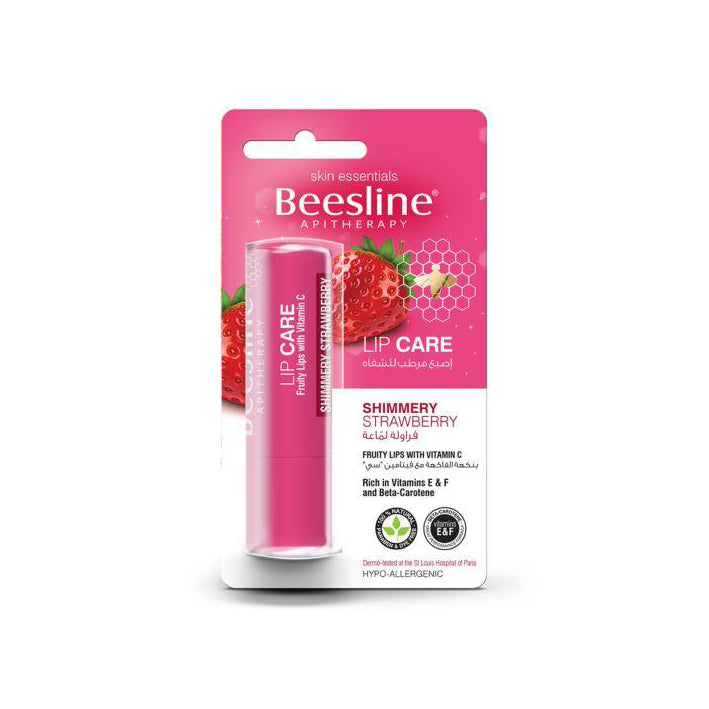Beesline Lip Care - Shimmery Strawberry - Lipbalm- Mykady - Skincare