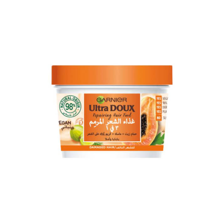 Garnier Ultra Doux Hair Food Papaya & Amla (Damaged Hair) 390 ML - MyKady