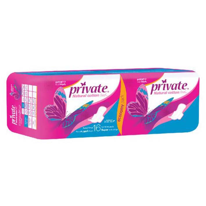 Private Extrathin Super 16 Feminine Pads - MyKady