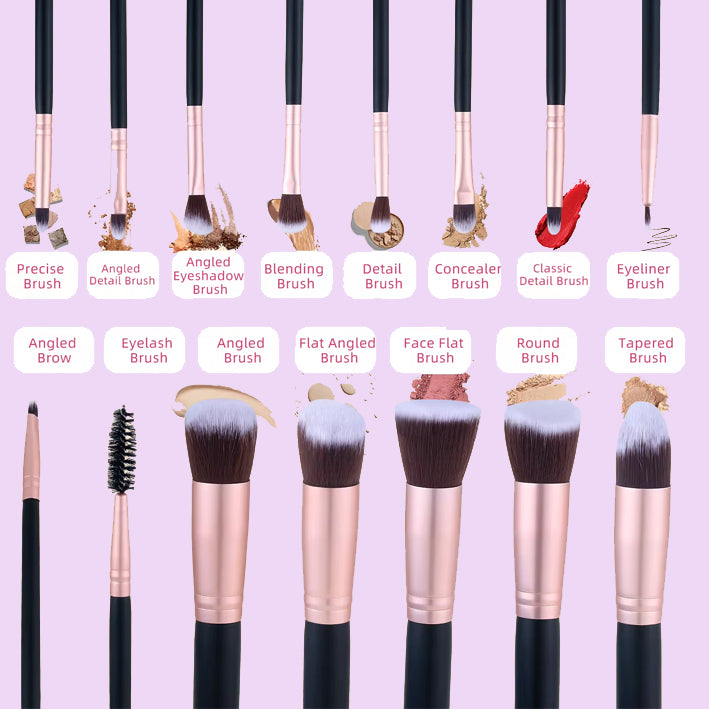 Makeup Brushes Set of 14 With Pouch - MyKady