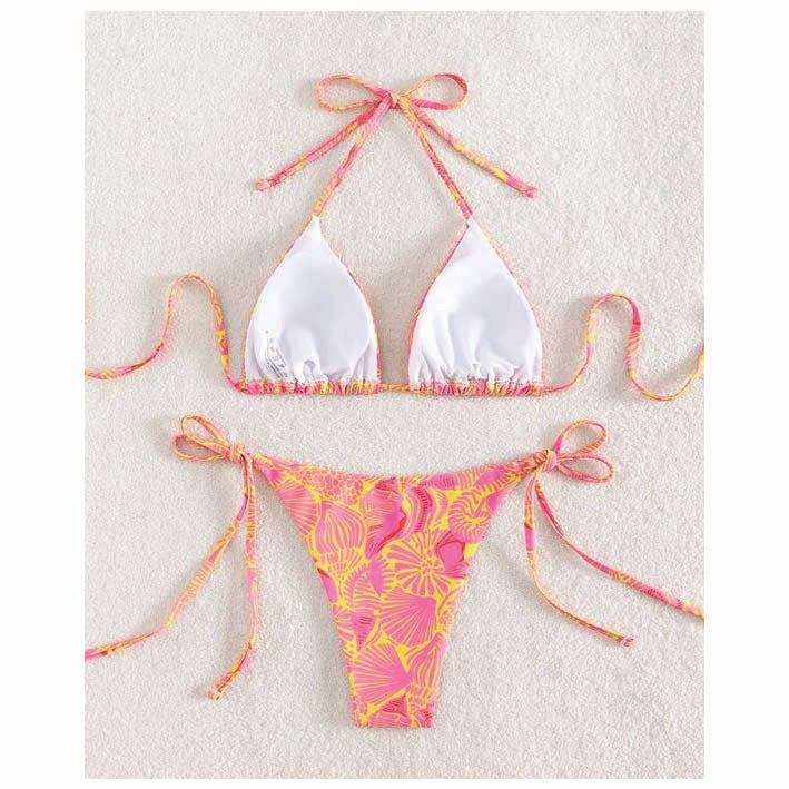 Allover Print Bikini Pink Set - MyKady