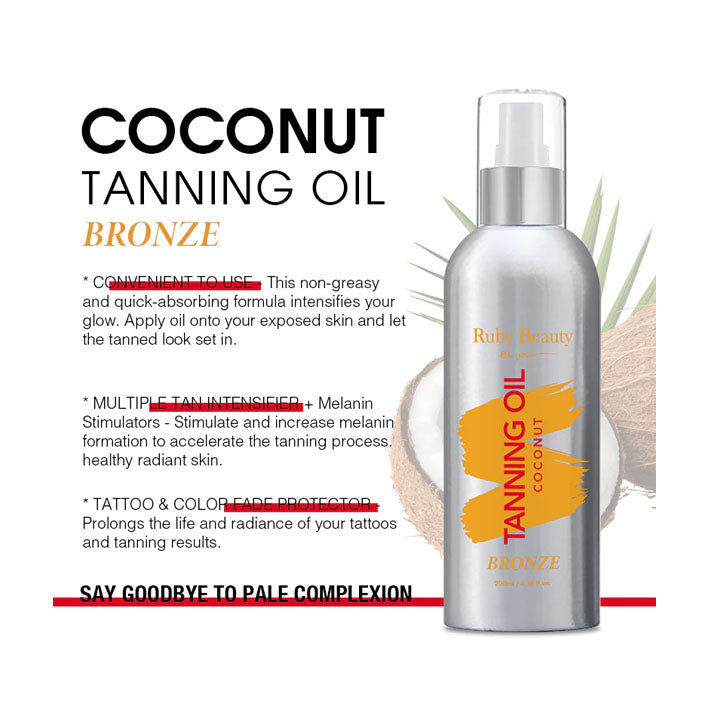 Ruby Beauty Coconut Tanning Oil Bronze - MyKady