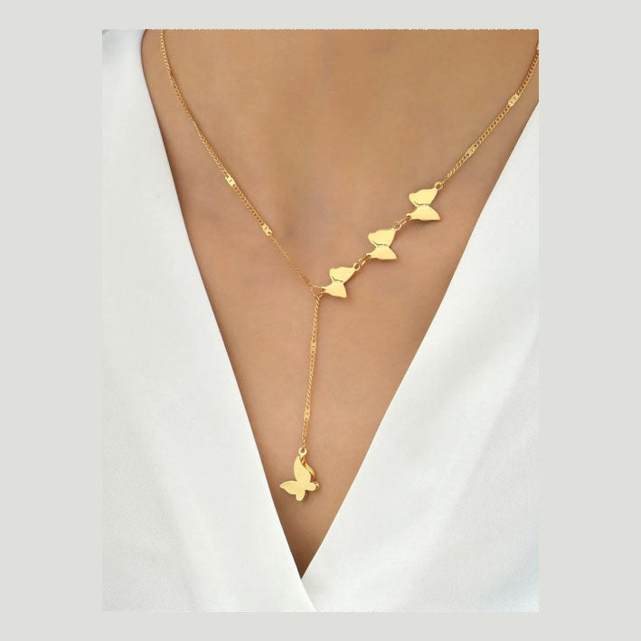 Butterfly Charm Y Lariat Necklace - MyKady