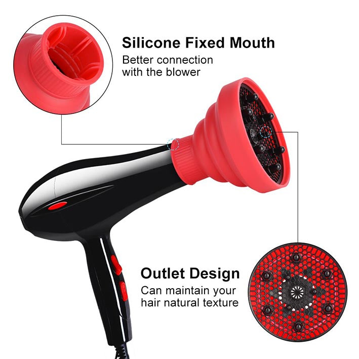 Style Pro Universal Foldable Silicone Hair Dryer Diffuser - MyKady