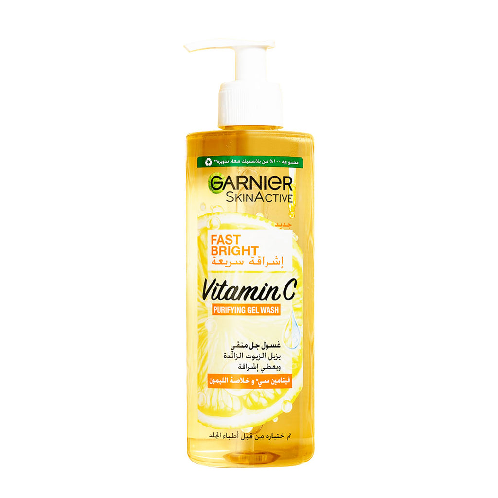 Garnier Fast Bright Vitamin C Brightening Purifying Face Gel Wash 400 ML - MyKady