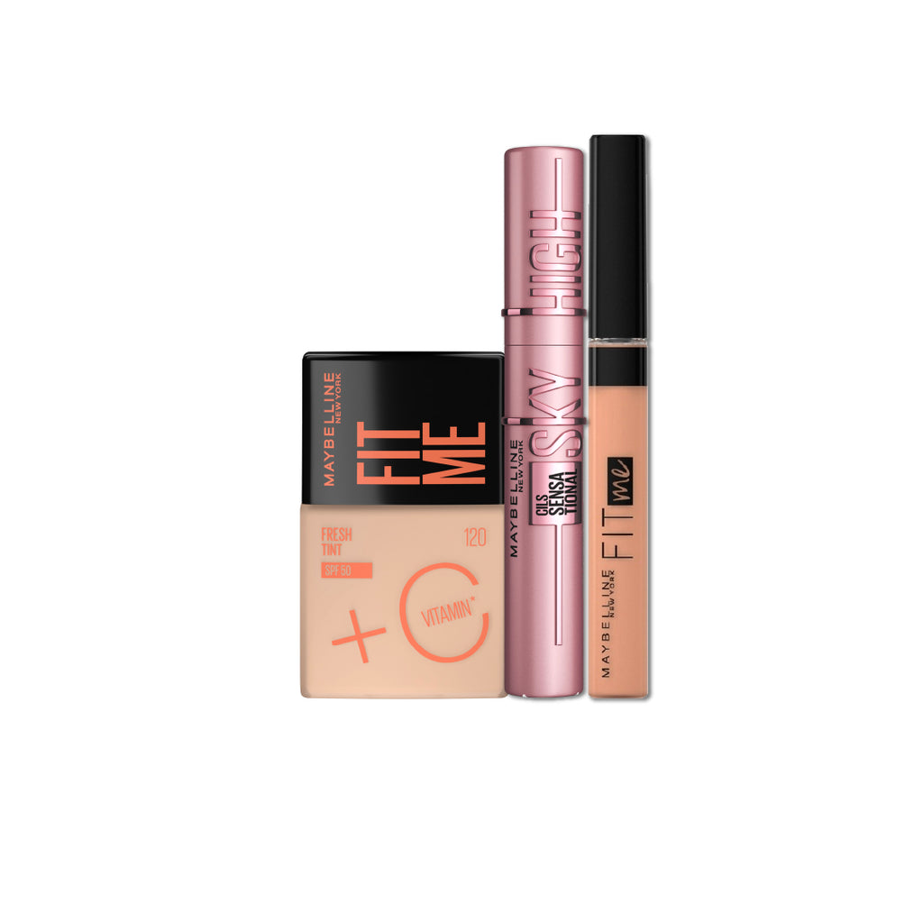 Maybelline New York Fit Me Fresh Tint & Fit Me Concealer & Sky High Mascara - MyKady