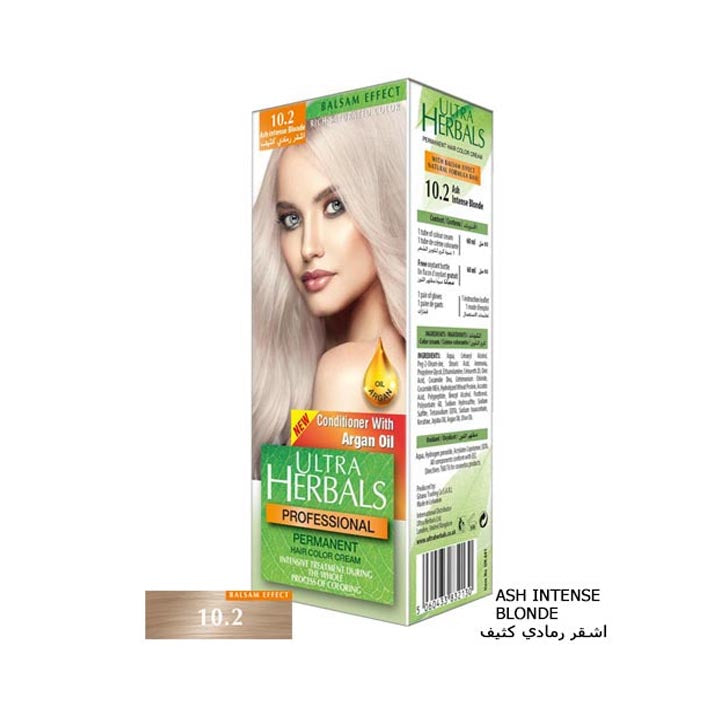 Ultra Herbals Hair Color Cream No 10.2 Ash Intense Blonde - MyKady