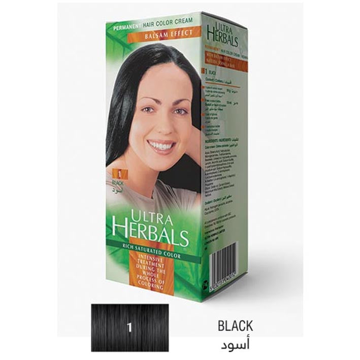 Ultra Herbals Hair Color Cream No 1 Black - MyKady