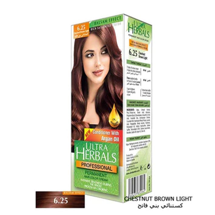 Ultra Herbals Hair Color Cream No6.25 Chestnut Brown Light - MyKady