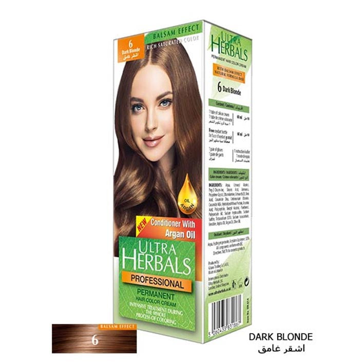 Ultra Herbals Hair Color Cream No 6 Dark Blonde - MyKady