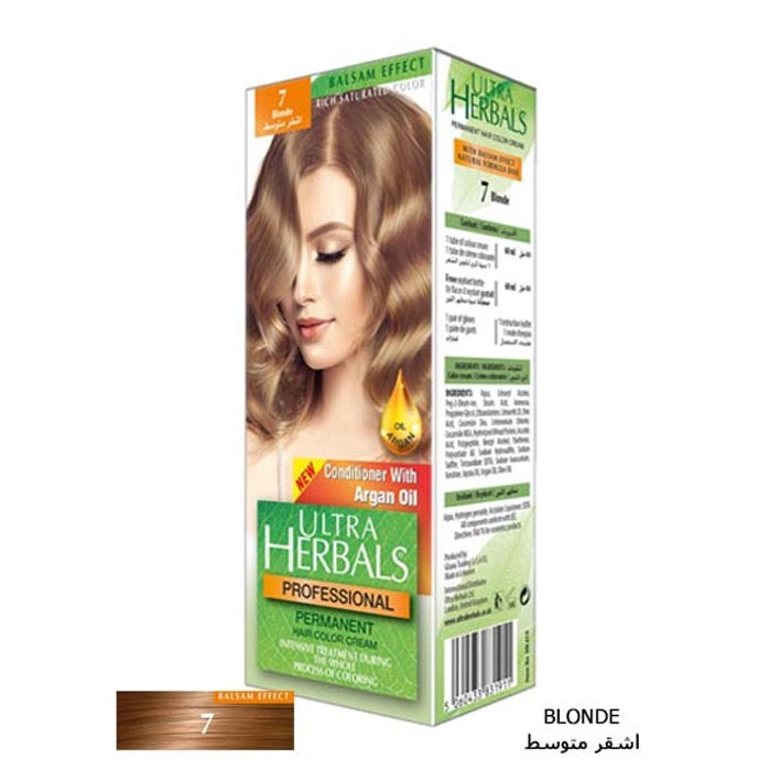 Ultra Herbals Hair Color Cream No 7 Blonde - MyKady