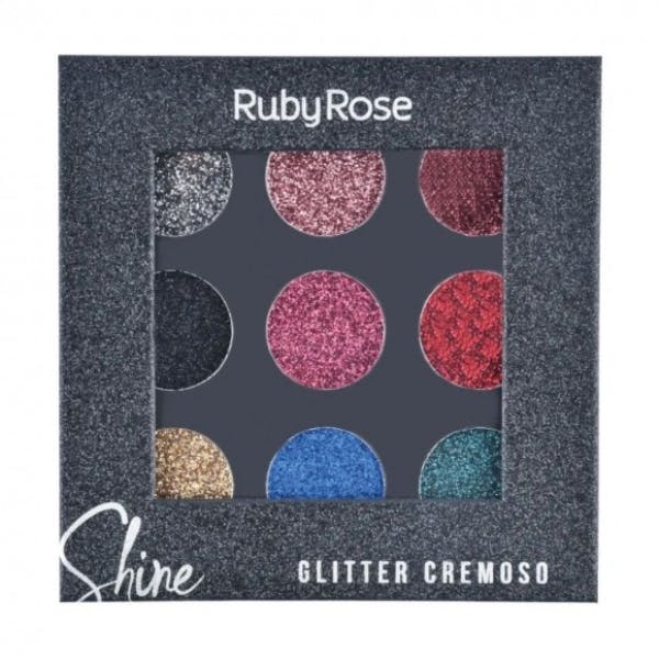 Ruby Rose Shine, Glitter Cream Palette - Black - MyKady