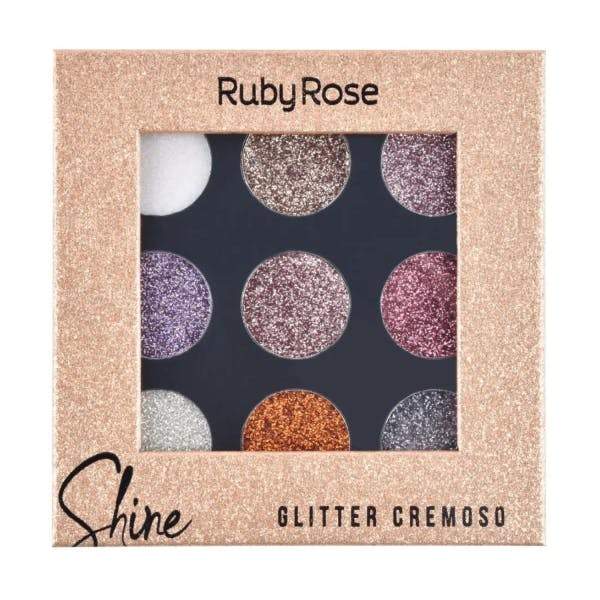 Ruby Rose Shine, Glitter Cream Palette - Gold - MyKady