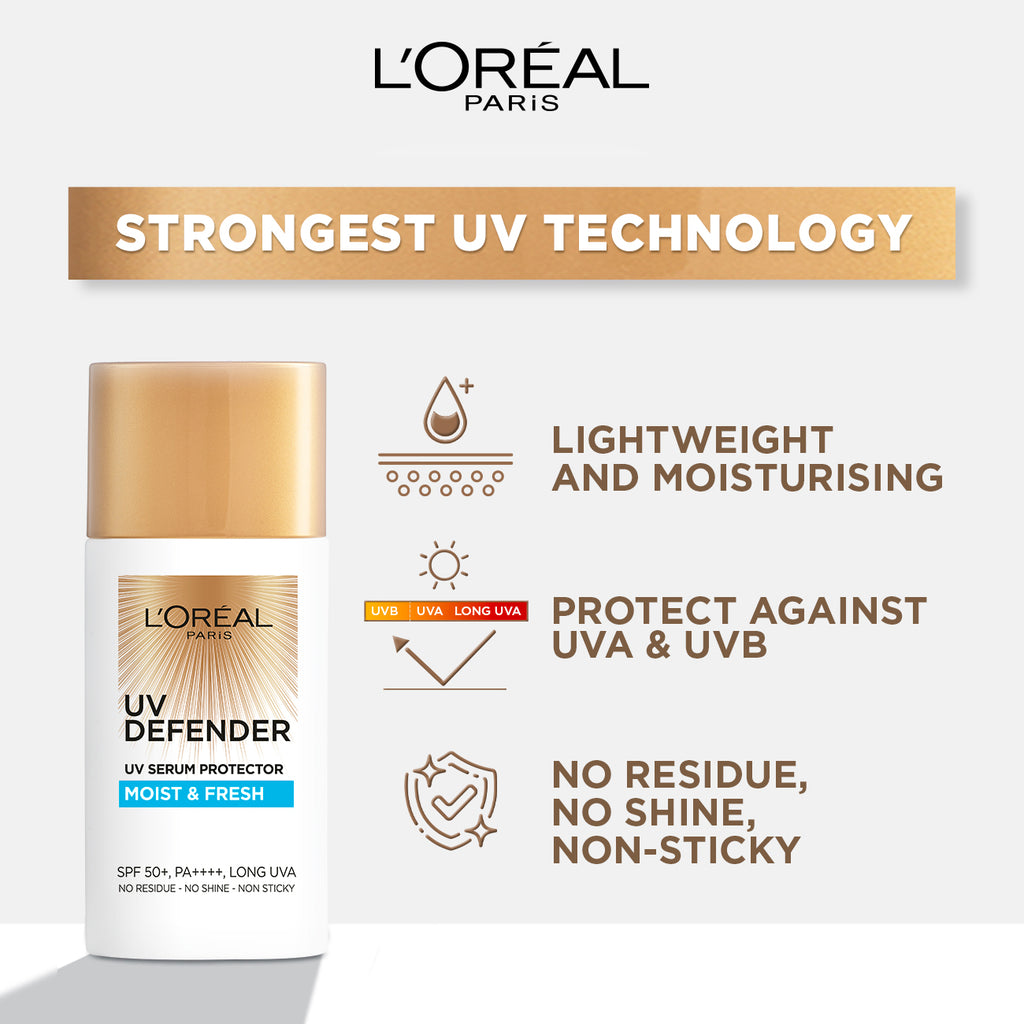 L'Oreal Paris UV Defender Sunscreen SPF50+/PA++++ - Moisture Fresh. - MyKady