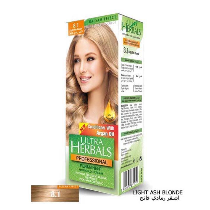 Ultra Herbals Hair Color Cream No 8.1 Light Ash Blonde - MyKady