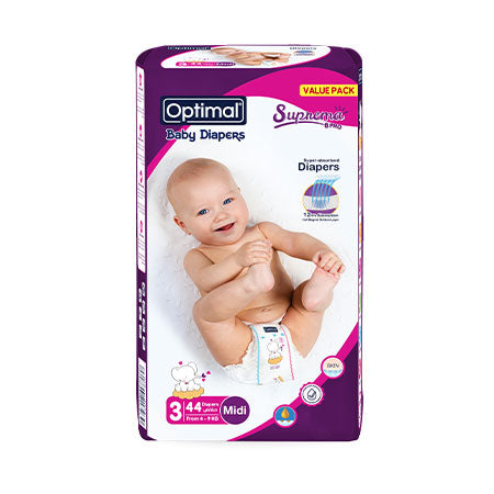 Optimal Baby Diaper (3) Midi (4-9Kg)-Value Pack-44 Pcs - MyKady
