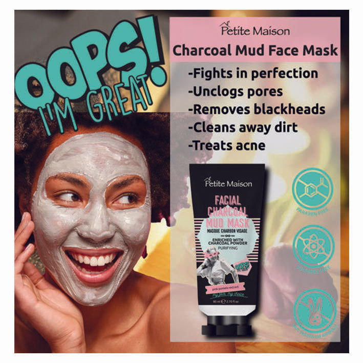 Petite Maison Facial Charcoal Mud Mask Pore Minimizer & Reducer 80ML - MyKady