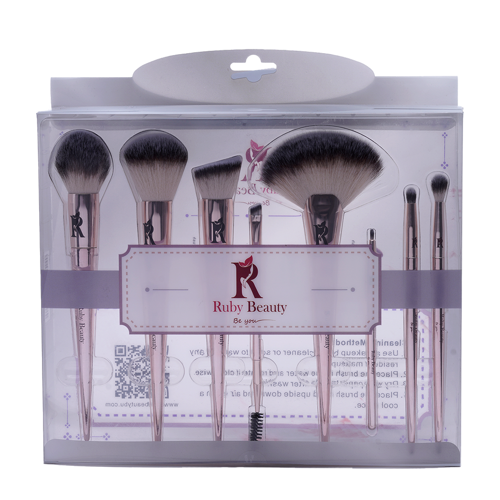Ruby Beauty Makeup Brush Set (8 Pcs) - MyKady