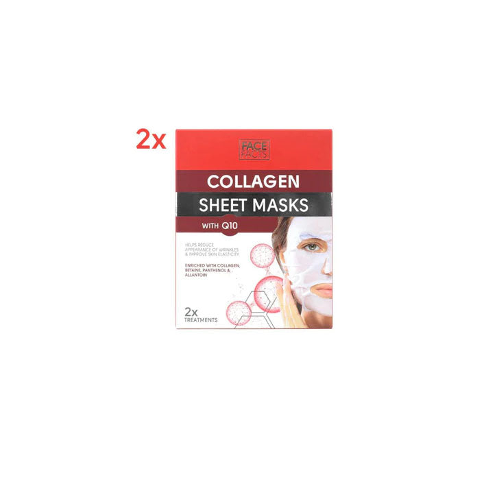 Face Facts Collagen & Q10 Sheet Mask 2x 20ml - MyKady