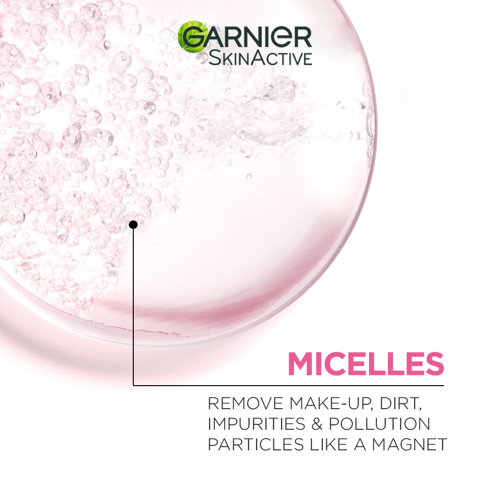 Garnier Micellar Cleansing Water Pink for sensitive skin (available in 3 sizes). - MyKady