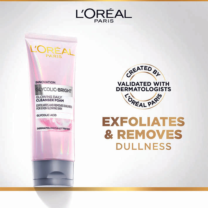 L'Oreal Paris Glycolic Bright Instant Glowing Face Wash 100ml - MyKady