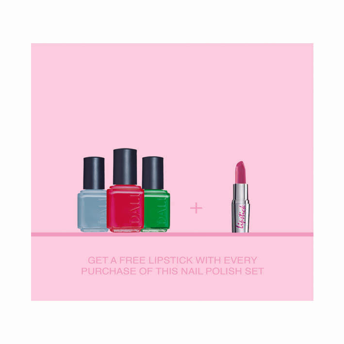 Dali Offer 3 Nail Polish +Free Lipstick - MyKady