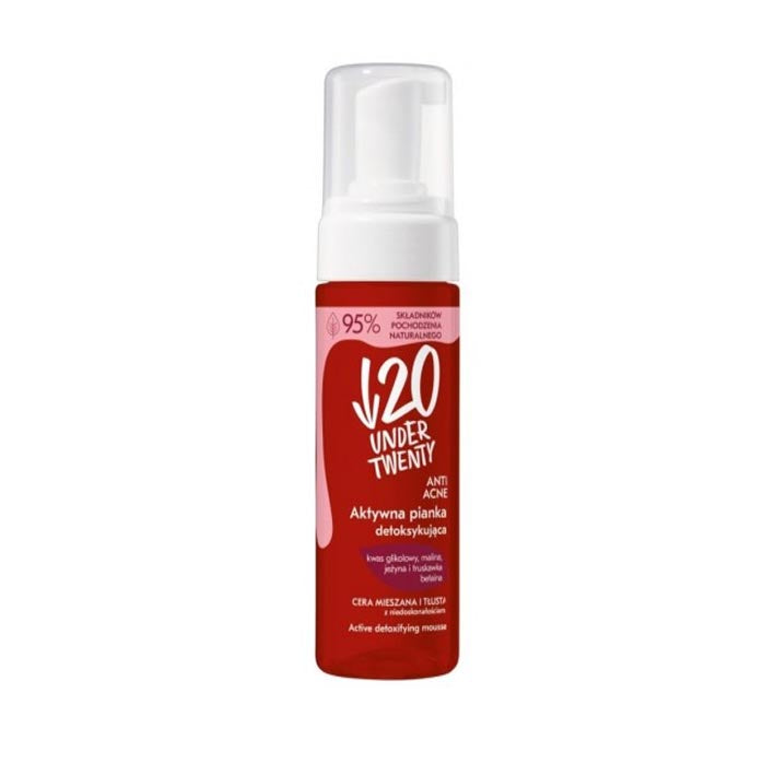 Lirene Under Twenty Anti Acne active detoxifying face cleansing foam for mixed and oily skin 150ml - MyKady