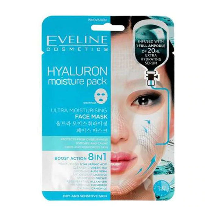 Eveline Hyaluron Ultra Moisturising Face Sheet Mask - MyKady